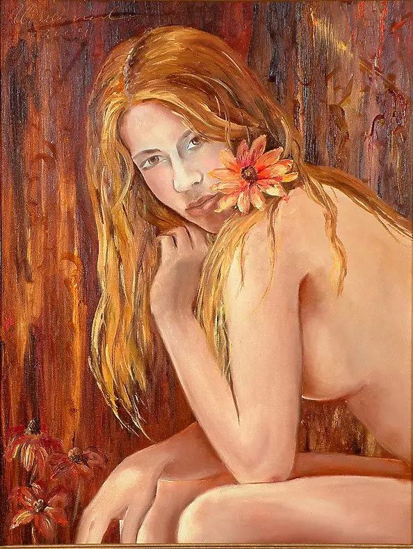 Urszula Nieborak - A girl with a flower