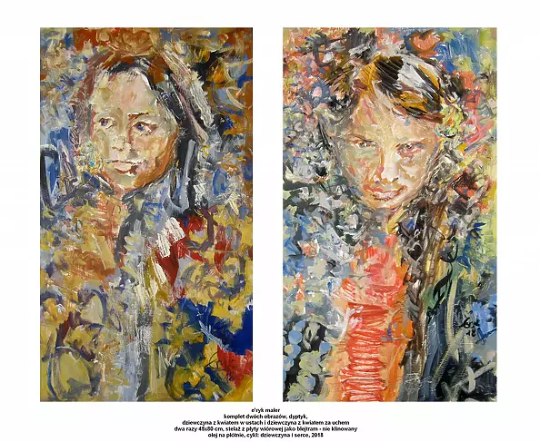 Eryk Maler - Dziewczyna z sercem - dyptyk, 2018