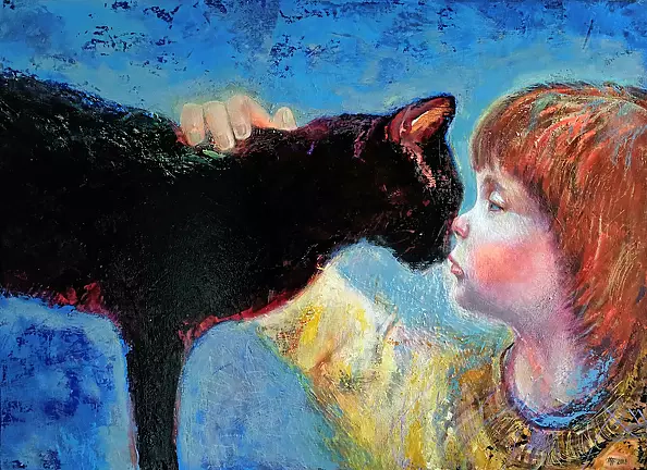 Natalia Pastuszenko - The girl and the cat
