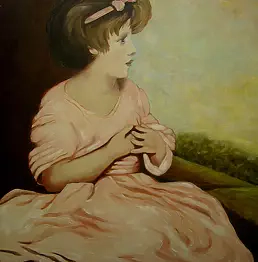 Małgorzata Grzechnik - A girl sitting on the threshold.