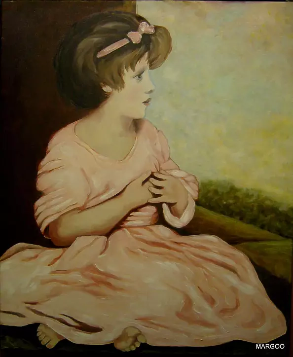 Małgorzata Grzechnik - Dziewczynka siedząca na progu.