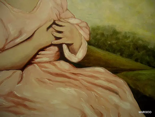 Małgorzata Grzechnik - Dziewczynka siedząca na progu.