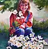 Barbara Gulbinowicz, Ragazza con gli anemoni, Quadro a olio - tela, 60 x 75