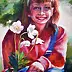 Barbara Gulbinowicz, Ragazza con gli anemoni, Quadro a olio - tela, 60 x 75
