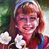 Barbara Gulbinowicz, Ragazza con gli anemoni, Quadro a olio - tela, 60 x 75