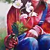 Barbara Gulbinowicz, Ragazza con gli anemoni, Quadro a olio - tela, 60 x 75