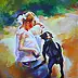 Barbara Gulbinowicz - Little girl with a doggy on the path