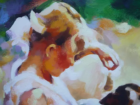 Barbara Gulbinowicz - Dziewczynka z pieskiem na ścieżce