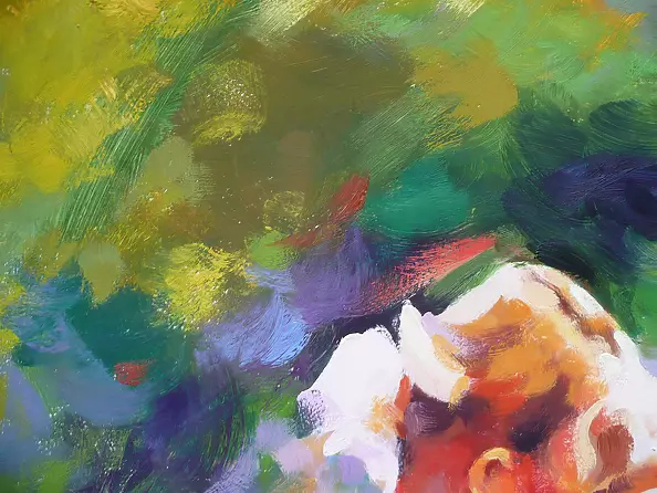 Barbara Gulbinowicz - Dziewczynka z pieskiem na ścieżce