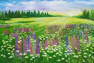 Jadwiga Rudnicka - Wild meadow with lupins