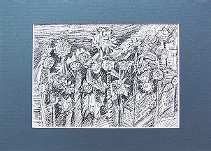 Anna Skowronek - Dziki ogród - czarno biały rysunek, oryginał,unikat