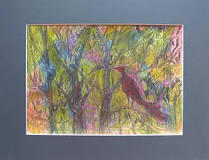 Anna Skowronek - Dziki ogród nr 3 - kolorowy rysunek