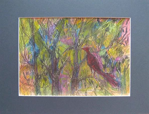 Anna Skowronek - Dziki ogród nr 3 - kolorowy rysunek