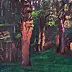Wojciech Pater, Luoghi selvaggi IV - Crepuscolo nella foresta, Quadro a olio - pannello, 60 x 40