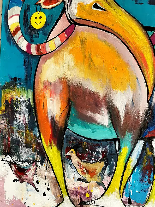 Przemyslaw Michalczuk, Ornitorinco cornuto: una nuova specie, Dipinto acrilico, Quadro a olio - tela, 70 x 100