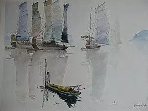 Ryszard Piskorski - "Dżonki na rzece"