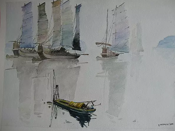 Ryszard Piskorski - "Dżonki na rzece"