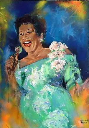Bernadeta Nowak - ELLA FITZGERALD - First Lady of Song,  Płótno: 100cm - 70cm/acryl