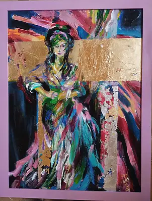 Anna Borcz, égyptien, Peinture à l'huile, Techniques mixtes - toile, 60 x 80