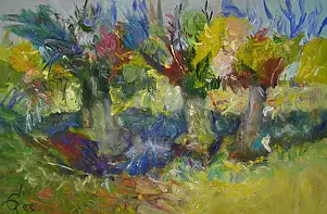 Eryk Maler, Willows, paintings in collections, Oil painting - canvas, 81 x 65