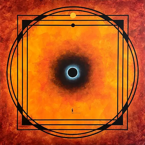 Sebastian Garyantesiewicz, Ekspansja kwantowej przestrzeni , Obraz akrylowy - płótno, 150 x 150