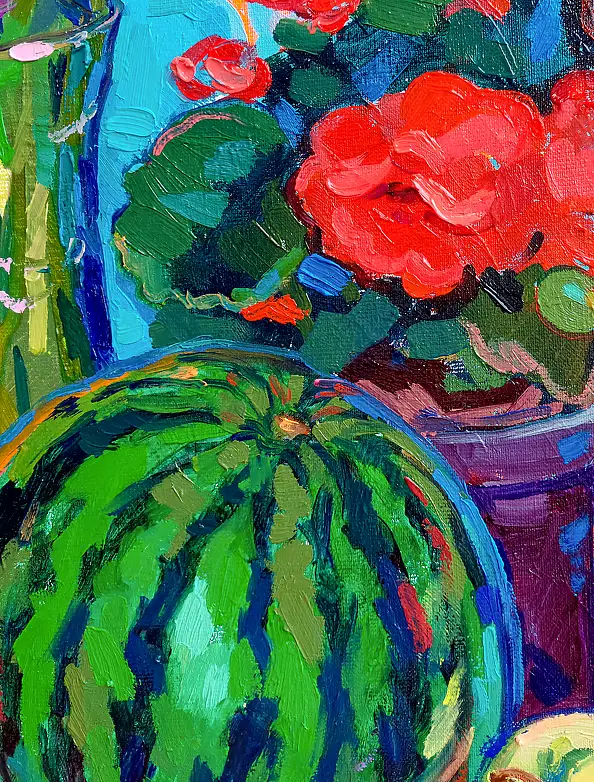 Anastasiia Kurkova, Eksplozja kolorów, Obraz olejny - płótno, 40 x 70