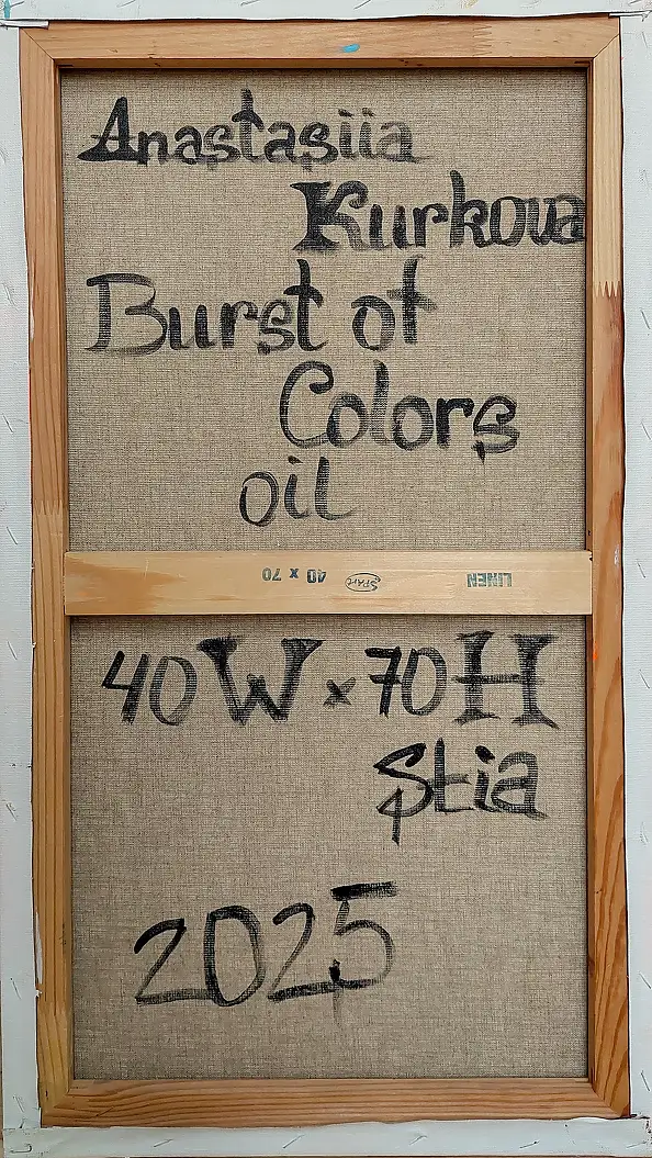 Anastasiia Kurkova, Eksplozja kolorów, Obraz olejny - płótno, 40 x 70