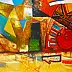 Krzysztof Gajewski, Eldorado III - Tout coule, Collage, Peinture acrylique, Peinture à l'huile - panneau, panneau, 130 x 90