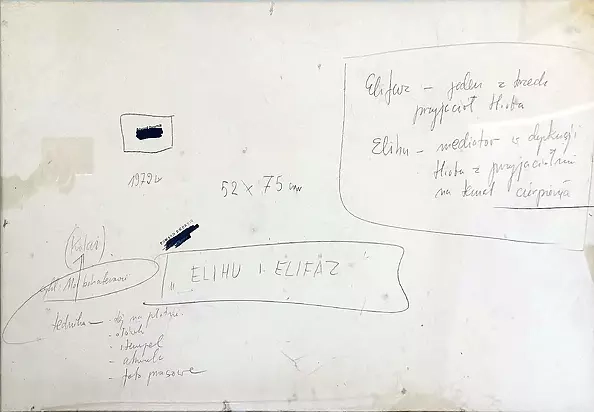 Edward Dwurnik - Elihu i Elifaz - z cyklu `Moi bohaterowie` -rok 1979