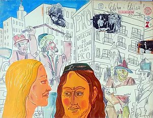 Edward Dwurnik - Elihu i Elifaz - z cyklu `Moi bohaterowie` -rok 1979