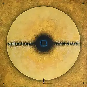 Sebastian Garyantesiewicz, Emisja struktury Alfa, Obraz akrylowy - , 100 x 100