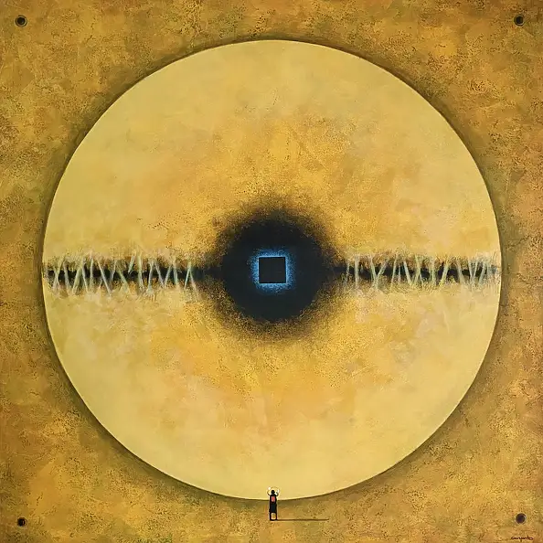 Sebastian Garyantesiewicz, Emisja struktury Alfa, Obraz akrylowy - , 100 x 100