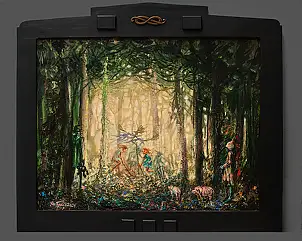 Ryszard Tyszkiewicz, Ene, due... z cyklu: Wyliczanki - rymowanki., Obraz olejny - płyta, 88 x 70