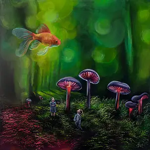 Agata Buczek, paysage épistémologique, Peinture à l'huile - toile, 100 x 100