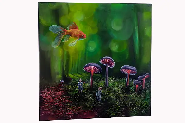 Agata Buczek, paysage épistémologique, Peinture à l'huile - toile, 100 x 100