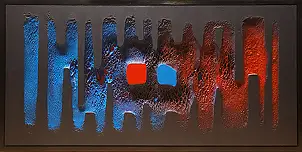 Robert Ratajczyk, Erozja magnetycznego przyciągania, Relief, Techniki mieszane - płyta, 125 x 63