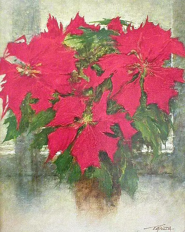 Tadeusz Gazda - Poinsettias in the window