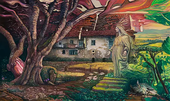 Wojciech Pater, Europa po Wojnie – Część II – Entropia, Obraz olejny - płyta, 125 x 75