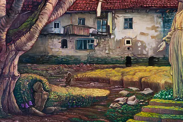 Wojciech Pater, Europa po Wojnie – Część II – Entropia, Obraz olejny - płyta, 125 x 75