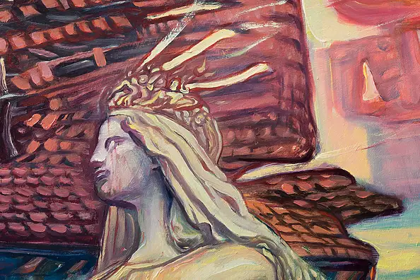 Wojciech Pater, Europa po Wojnie – Część II – Entropia, Obraz olejny - płyta, 125 x 75