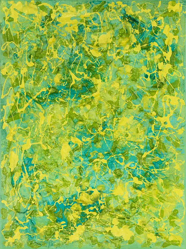 Pamela Rys, Evergreen, Impasto, Obraz akrylowy, Relief, Techniki mieszane - płótno, 120 x 40