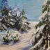 Yana Yeremenko - "PLEINE LUNE", peinture acrylique, paysage d'hiver