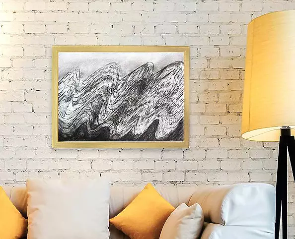 Anna Skowronek - Wave - black and white drawing