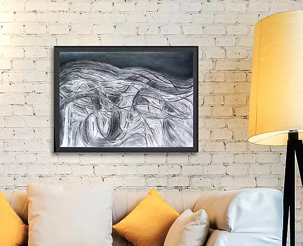 Anna Skowronek - Waves - black and white drawing