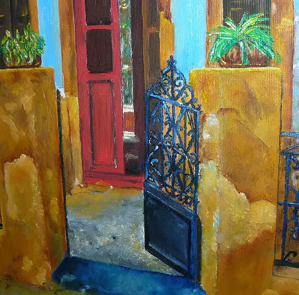 Barbara Sikorski - Facade of a Greek house