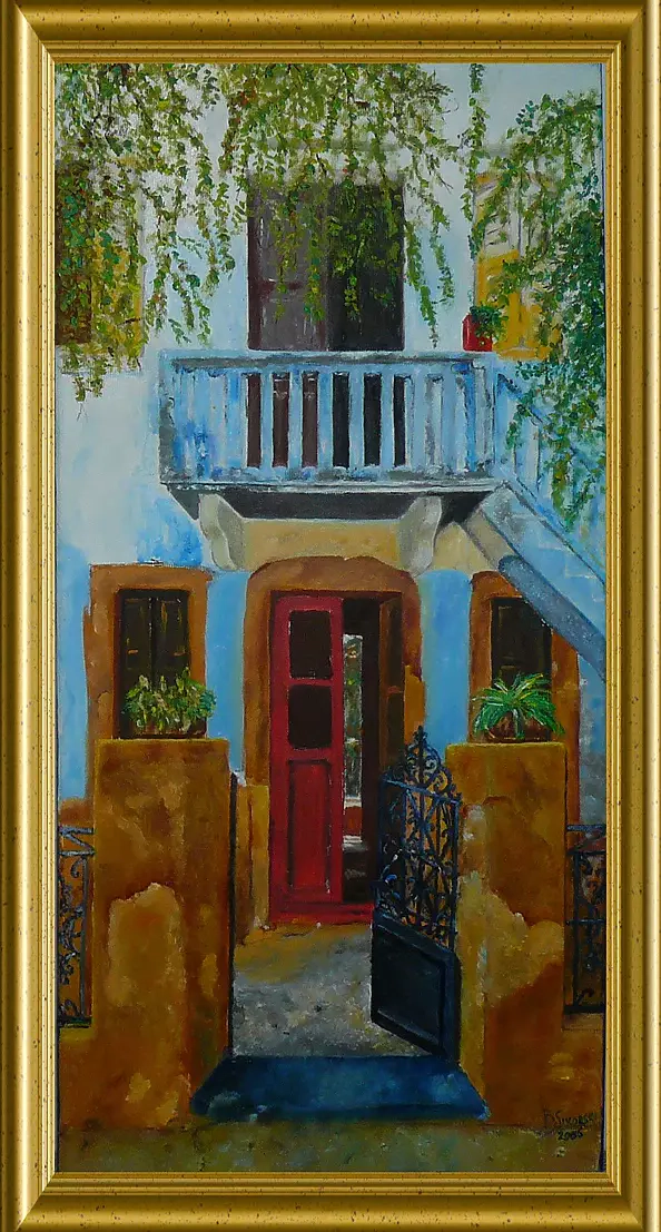 Barbara Sikorski - Facade of a Greek house