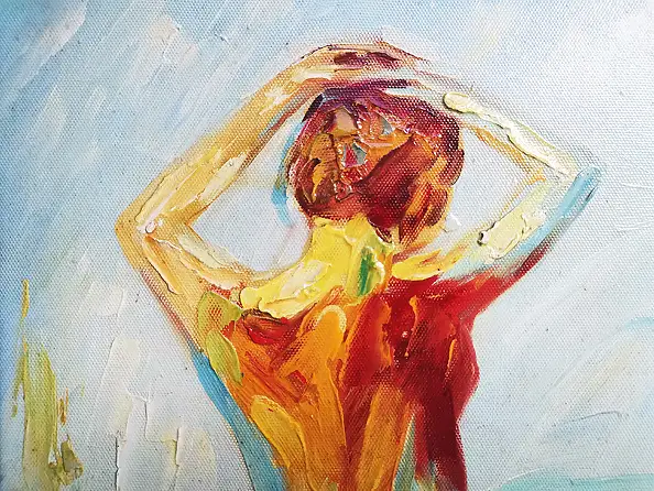 Hongtao Huang, Female model, Obraz olejny - płótno, 20 x 25