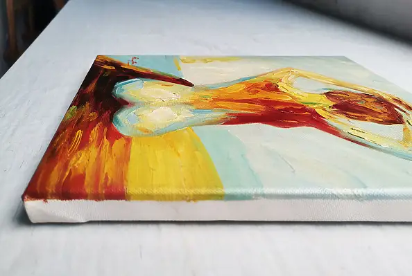 Hongtao Huang, Female model, Obraz olejny - płótno, 20 x 25