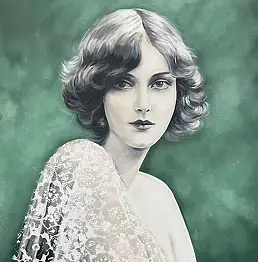 Sandra Chojnowska, Frau in Dentelle, 2024, Acrylgemälde - Leinwand, 80 x 80