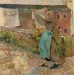 Camille Pissarro - Étendant Femme du linge